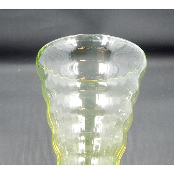 Utility Glass Works Cambodia Ware Vaseline Green Foot Ice Tea Water Goblet Set 4 - Picture 15 of 16